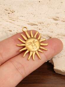 3Pcs 18K Gold Plated Stainless Steel Casting Smiling Sun Sunlight Charm Pendants Charms For Jewelry Making Findings DIY Handmade Earrings Necklace Bracelet Accessories - Sun - View 7