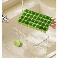 96-Cell Ice Cube Tray, One-Touch Ice Cube Release, Large Capacity Ice Storage Box, Suitable For Refrigerator And Freezer, Stackable Ice Cube Tray With Ice Scoop, Suitable For Cold Drinks, Juice, Soda, Coffee, Whiskey, Cocktail, Easy To Remove - Multicolor - View 9