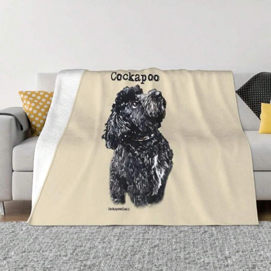 Black Cockapoo Dog An Ultra-Soft Micro Fleece Blanket - 1 - Ver 1