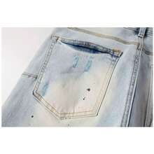 Street Fashion Stretch Denim Skinny Pants - Men's Jeans - Holiday Gift  All    Skinny    Zipper  Pocket  Button    Halloween  Christmas - K15款淺藍色 - 查看 4