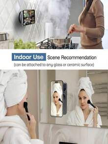 360° Free Rotation Magnetic Car Phone Holder Mount, Adjustable Vacuum Magnetic Phone Holder, Rotary Vacuum Suction No Adhesive Required, Suitable For Car/Gym/Mirror/Smooth Surfaces Hands-Free Mount, Compatible With All Smartphones - A - View 11