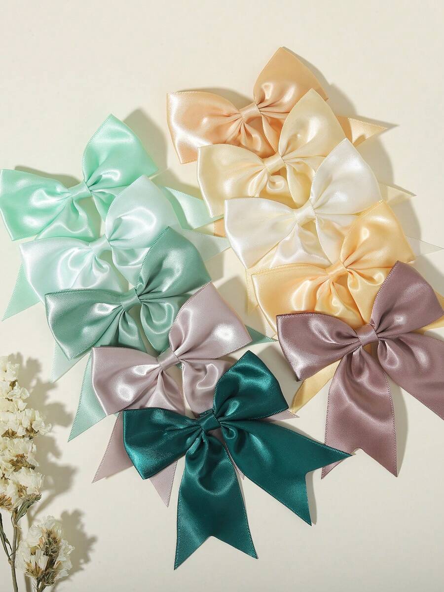 5 piezas de pasadores de pelo con mariposas de satén en colores macaron, ganchos de pelo suaves sin enredos, accesorios para peinados de doble coleta, adecuados para uso diario, fotografía y todas las estaciones