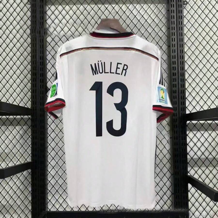 Germany National Team Thomas Müller#13 Home World Cup Soccer Jersey, 2014 Retro Match Shirt, Unisex Classic Football Top - 預設 - 查看 1