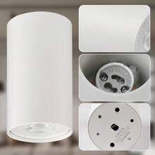 55*100mm GU10 表面安装筒灯（无光源），白色/黑色圆形，安装简便，硬线连接，适用于天花板/墙壁/展厅/阅览室/餐厅/酒吧/卧室/咖啡厅/餐厅/服装店/客厅/走廊/入口/楼梯间等场所，可根据需求选择尺寸，简约设计 - 黑色 圓形 不含光源 - 查看 11