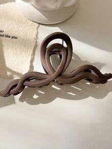 1pc Coffee-Colored Matte Hair Claw Large Hair Claw Clip, Elegant Hair Accessory,Festival,Party - Purple Flowers - View 4