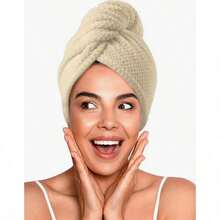 1/2pcs Microfiber Hair Towel Extra Large Wrap Quick Dry Hair Towel Wrap With Elastic Band , Ultra Absorbent Soft Hair Towel Wrap Turban - Brown - View 5