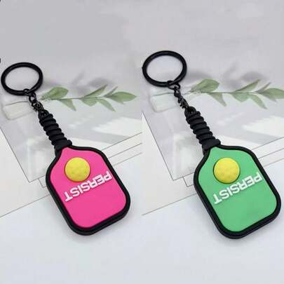 Móc khóa hình vợt Pickleball (1/2 chiếc), quà tặng hoạt động hoạt hình sáng tạo, mặt dây chuyền cho ba lô người đam mê thể thao.