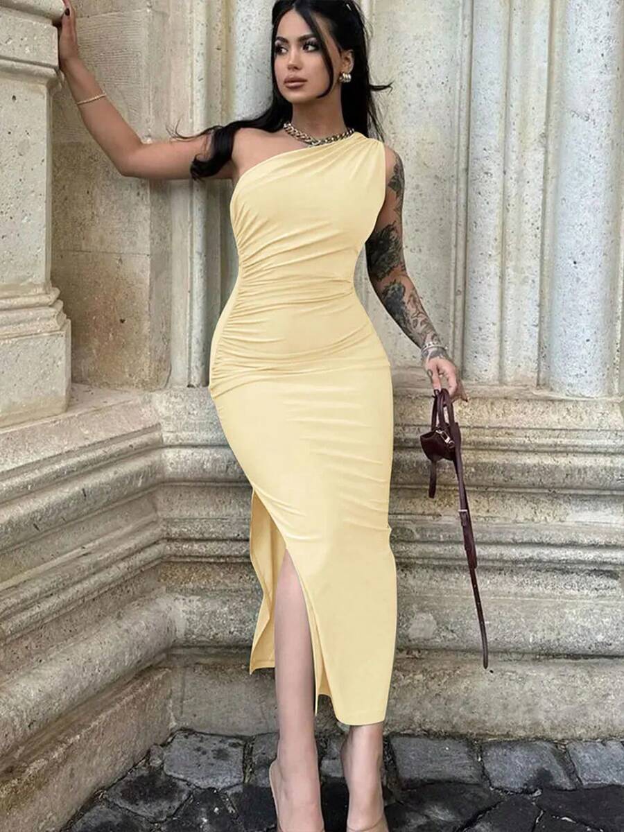 Vestidos Maxi para Mujer, Vestido Sexy Negro sin Mangas con Espalda Descubierta, Vestido Ajustado de Verano, Moda Femenina, Vestido Elegante para Fiesta y Club - Beis - Ver 1