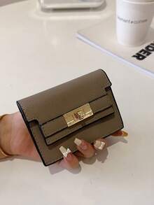 Women's Wallet And Card Holder All-In-One, Multi-Functional Card Organizer, Soft Embossed Leather Short Wallet - Khaki - View 5