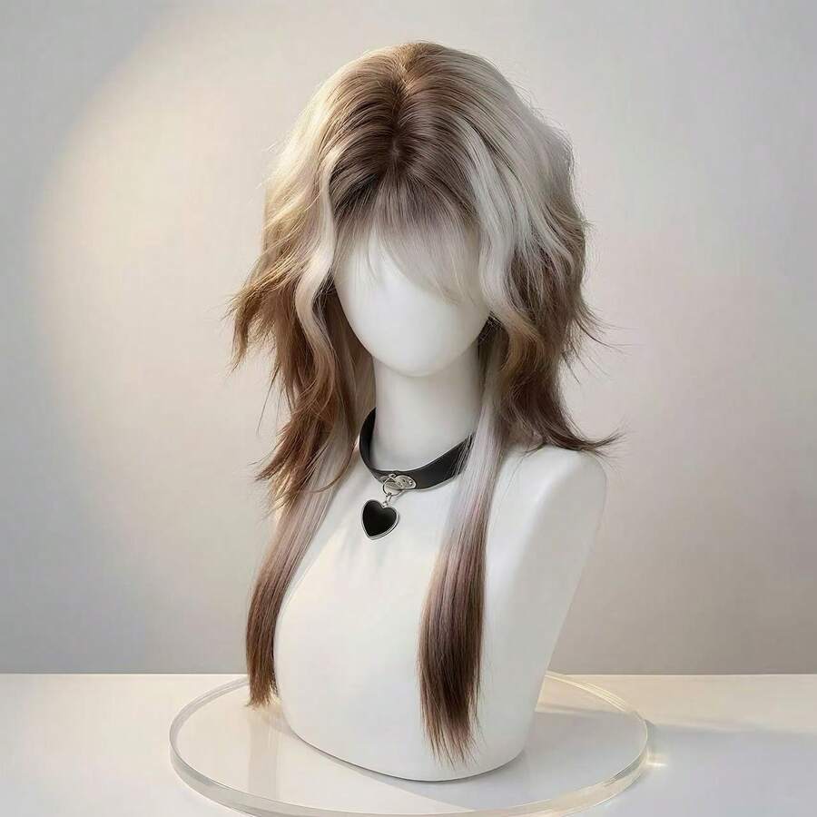 Costume Facial Hair & Wigs - Wolf-style Wolf Tail, Mullet Head + Hairnet - View 1