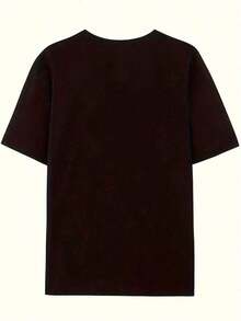 Camiseta negra de manga corta para mujer. Expresa tu estilo en estas fiestas usando esta significativa camiseta.Hecho de tela cómoda y duradera de 180g, es la elección perfecta para el uso diario en casa y reuniones acogedoras. Ropa de mujer a la moda, tops de verano, ropa de verano, camisas, conjuntos de primavera para mujer, camisa blanca 100% algodón. - Negro - Ver 3