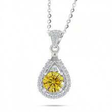 Mặt dây chuyền đá Moissanite 1 carat bằng bạc S925, kiểu dáng thanh lịch và sang trọng dành cho nữ, phù hợp đeo hàng ngày, hẹn hò và dự tiệc, kèm hộp quà tặng. - Một chiếc 1CT - Xem 10