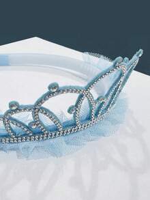 4pcs Princess Crown Headbands For Girls, Rhinestone Mesh Hair Bands For Girls, Suitable For Birthday Party, Ball - Multicolor - View 6