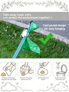 1 hộp đựng/phân phối chất thải thú cưng + 1 cuộn túi đựng rác, được cố định chắc chắn để tránh rung lắc, thiết kế trong suốt giúp dễ dàng kiểm tra dung tích còn lại, hộp đựng túi chất thải thú cưng dung tích lớn, tiện dụng và bền bỉ, đồ dùng cho thú cưng. - trắng - Xem 6