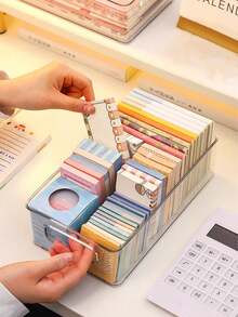 1-3 Stackable Transparent Storage Organizers, Large Capacity Desktop Storage Boxes, Multi-Functional Storage Boxes, Suitable For Storing Cosmetics, Stationery, Sticky Notes And Other Items. Suitable For Home, School And Office. - Clear - View 6