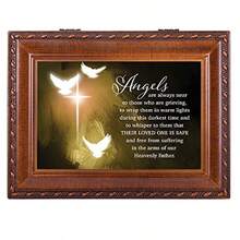 Cottage Garden Angels Near Grieving Woodgrain Rope recortar Music Box Plays Amazing Grace - como en la imagen - Ver 4