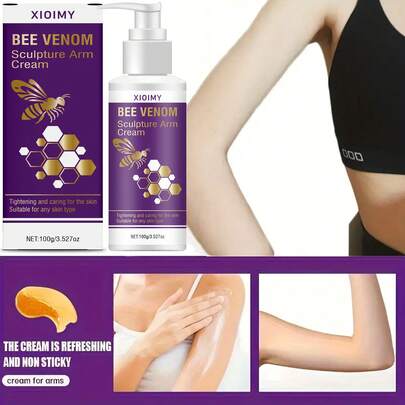 Xioimy 100g Bee Venom Sculpting Arm Cream, Highly Moisturizing And Joint Care, Firms Skin, Makes Skin Smooth, Bright, And Fine-Textured, Suitable For Arms, Legs, Ankles, Hands, Feet, Knees, Joint Care, For Both Men And Women
