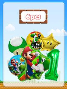 Sega Bộ trang trí cổng bóng bay theo chủ đề, gồm các loại bóng bay hình nhân vật hoạt hình, bóng bay hình ngôi sao, bóng bay hình nấm xanh, bóng bay số 1 xanh, bóng bay cao su màu tím nhạt mờ, tím ánh kim và tím kim tuyến. - Bóng bay - Xem 13