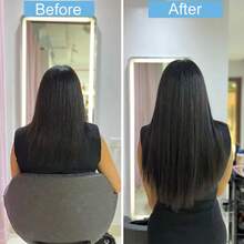 BINF 8pcs Vietnamese Straight Human Hair Clip-In Extensions Natural Black 8-26 Inches - Natural Black - View 7
