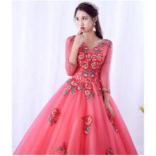 Color Yarn Tutu Dress Evening Dress - 西瓜紅 - 查看 5