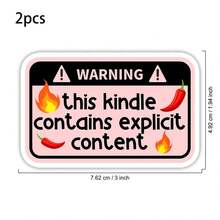 1/2/5 piezas Pegatina "Este Kindle contiene contenido explícito", diseño con chile y fuego, apta para portátil, botella de agua, vaso, cuaderno, libro electrónico - A - Ver 13
