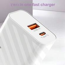 40W Dual Port Fast Charger | USB-C + USB-A Dual Port | Supports PD3.0 And QC3.0 Fast Charging Protocols | Compatible With Apple 15/14/13 Series, Air, IPad And Android Devices - EU C Type Plug(220-240V) - View 6
