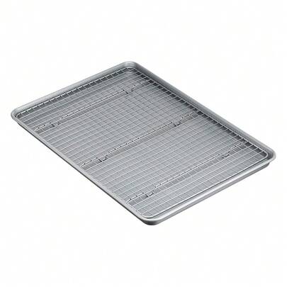 Ceramic Nonstick BaFKing Sheet & Cooling Rack Set, Dishwasher , Oven , Half Sheet Size, Gray, 1-Pack