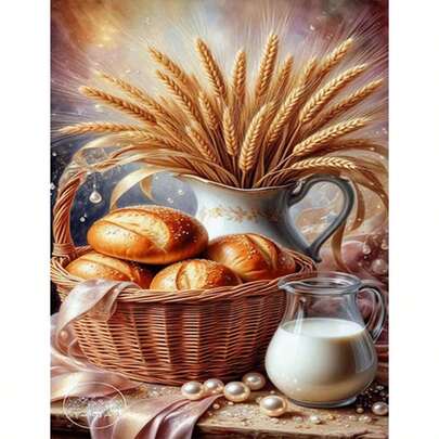 Bộ tranh đính kim cương 5D tự làm mới - Chủ đề mùa màng, tranh nghệ thuật khảm kim cương acrylic, tranh trang trí nhà cửa phòng khách/phòng ngủ, quà tặng cho mẹ, không khung.
