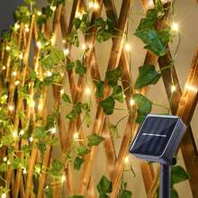 1PC, Solar Powered 90LED Ivy Vine String Lights 8 Lighting Modes Twinkle Icicle Christmas Fairy Waterfall Curtain Lights For Window Eaves Outdoor Indoor Yard Garden Wedding Party Christmas New Year Halloween Valentine Decor 10m/32.8ft (Battery Included) For Wedding Party Christmas New Year Halloween Valentine Garden Yard Patio Fence Balcony Porch Wall Home Bedroom Fireplace Indoor Outdoor Decoration - LED String Light - View 7