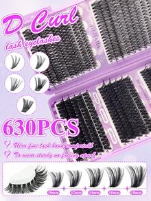 Bộ 630/600/570 sợi mi giả D-Curl mềm mại (10D+20D+30D+40D+50D+60D/30D+40D+60D+80D+100D/ 30D+40D+50D+60D+80D+100D), nhẹ và dày (chiều dài 10-18mm), độ bám dính khác nhau giúp hòa quyện hoàn hảo với mi thật. Bộ mi giả, mi nối, mi giả. - Nhiều màu - Xem 7