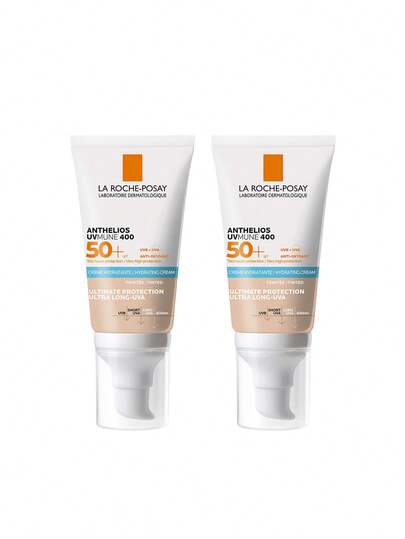 La Roche-Posay [Bundle] Anthelios UVmune 400 Tinted Sun Cream SPF50 50 Ml + Moisturizing Cream SPF50+ 50 Ml