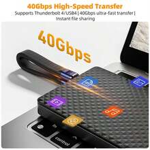 240W USB4.0 40Gbps 数据传输 Type-C 短充电线 - 彩色 - 查看 7