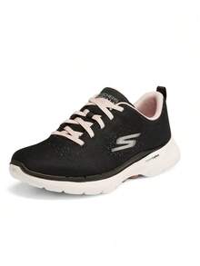 Skechers Zapatos casuales y deportivos para caminar con amortiguación y transpirabilidad para mujer GOWALK6 - Negro/Rosa - Ver 1