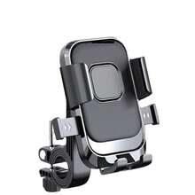 Soporte para teléfono con amortiguación de choque para bicicleta eléctrica/motocicleta, montaje de navegación con bloqueo automático - Soporte de motocicleta negro - Ver 8
