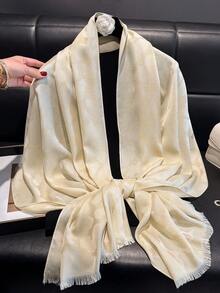 1件装女士简约复古豹纹雪纺围巾，多功能轻盈披肩，优雅头巾，适合所有季节 - 彩色 - 查看 24