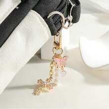 1pc Cross, Heart, Butterfly Decorated Keychains, Keyrings, Bag Charms, Car Key Rings, Accessories For Women - Gold - View 4