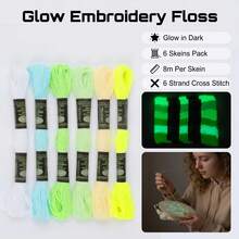 Glow In The Dark Embroidery Floss - 6pcs - View 2