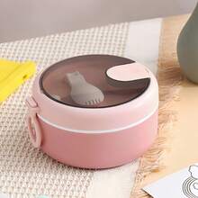 1pc Adult-Sized Large Capacity Bento Box With Utensils, Portable Design, Fashionable Colors. Suitable For Holding Soups, Noodles And Various Cuisines, An Excellent Choice For Japanese Matcha Lunch Box - Multicolor - View 12