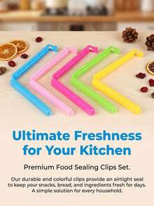 20/15/10/5/2pcs Set Food Bag Sealing Clips, Plastic Bag Clips In Various Sizes, Suitable For Snacks, Coffee, Chips And Other Food Storage Bags - Multicolor - View 6