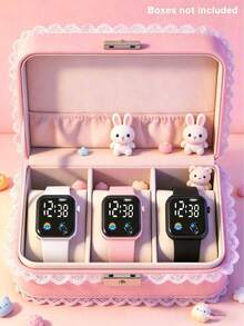 3pcs/Set, Jam Tangan Anak LED Digital Tampilan Waktu & Tanggal yang Modis & Lucu, Cocok untuk Pelajar, Aksesori Bergaya, Cocok untuk Musim Sekolah, Natal, Hadiah Ulang Tahun, dan Pemakaian Sehari-hari - MultiWarna - View 12