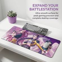 Thảm lót bàn MINISO cỡ lớn hình nhóm nhạc nữ Kpop, đế cao su chống trượt, lót chuột chơi game, chống thấm nước và chống mài mòn, kiểu dáng anime dễ thương, phù hợp cho game thủ, văn phòng và sử dụng tại nhà. - Bộ ba nhóm nhạc nữ - Xem 4