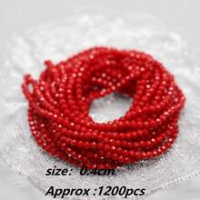 约1200颗4毫米刻面水晶玻璃珠，10串，用于DIY制作手链、项链等首饰。 - 4mm 扁珠 - 查看 19
