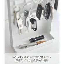 山崎実業 Yamazaki 目隠し キーフックスタンド 2段 ブラック W18×D7×H24.6cm タワー tower 隠して収納 鍵置き 10341 - ホワイト - チェックする 6
