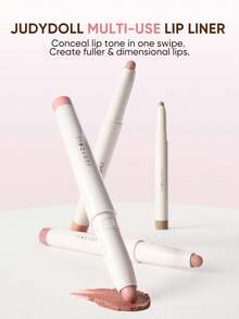 JUDYDOLL Soft Matte Lip Liner, Serbaguna untuk Membingkai Bibir, Kontur, Perona Pipi, dan Lipstik Matte - W02 Kontur Warna Hangat - View 3