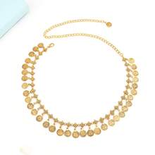1pc Vintage Coin & Tassel Decor Waist Chain, Fashion Accessory For Dress, Belly Dance,Gold Jewllery - Multicolor - View 2