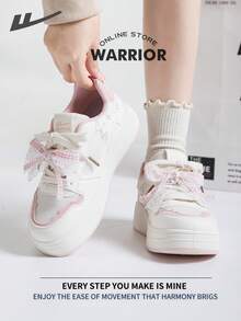 Giày thể thao nữ Warrior dành cho mùa xuân và hè: Thoải mái, kiểu dáng đơn giản nhưng thanh lịch, phù hợp sử dụng quanh năm, bền bỉ, thích hợp cho cả ngày tập luyện và chạy bộ. - gạo/hồng - Xem 2