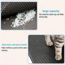 1pc Cat Litter Mat, EVA Anti-Slip Waterproof Cat Litter Mat, Easy To Clean Anti-Splash Cat Litter Mat, Cat Litter Box Accessories, Cat Supplies - Multicolor - View 8