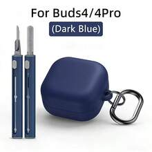 Tương thích với ốp lưng silicon mềm cho tai nghe Galaxy Buds 4/4Pro. - Màu xanh lam - Xem 9