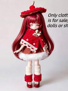 1件時尚服裝套裝，適用於8cm或12cm BJD娃娃，精緻風格，美麗可愛獨特，適合您心愛的BJD娃娃穿著與換裝，生日、新年、聖誕禮物（僅含服裝，不含娃娃，不含鞋子，請參閱備註） - 彩色 - 查看 13