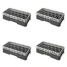 Cambro 17HS318-151 Estante de vidrio Camrack de polipropileno de 17 compartimentos de tamaño medio gris suave - Gris suave - Ver 1